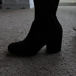 8.5 Block Heel Knee High Felt Boot Nordstrom